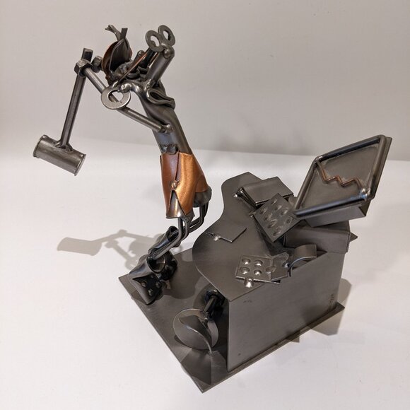 Vintage Hinz & Kunst Metal Sculpture “Computer Rage” – Nuts & Bolts Art Geek - Picture 5 of 11